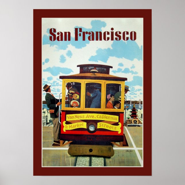 San Francisco USA Vintage Travel Poster (Front)