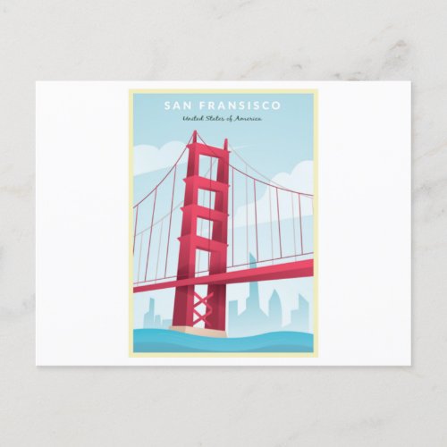San Francisco USA _ Vintage Travel Poster Postcard