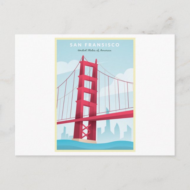 San Francisco, USA - Vintage Travel Poster Postcard (Front)