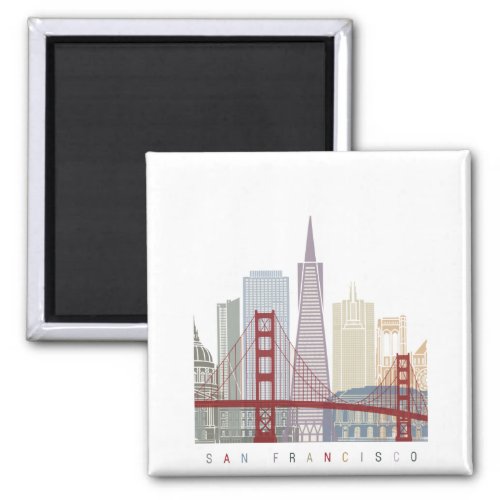 San Francisco v2 skyline poster Magnet