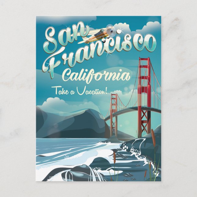 San Francisco Vacation travel poster Postcard (Front)
