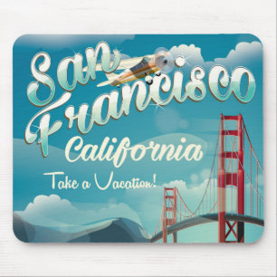 San Francisco Vacation vintage travel poster Mouse Pad
