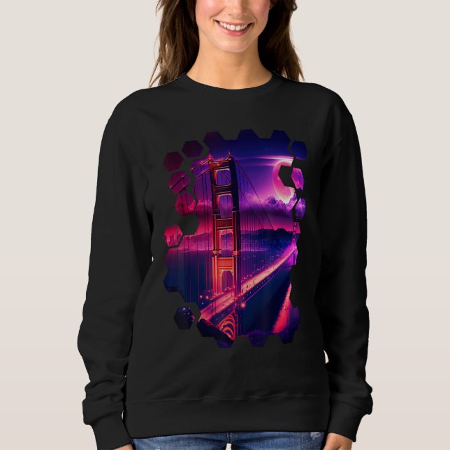 San Francisco Vaporwave Aesthetic Retro Style I Lo Sweatshirt (Front)