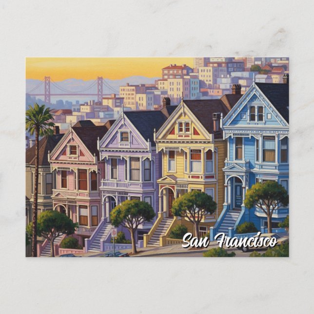 San Francisco Victorian Houses California  Postcard (Front)