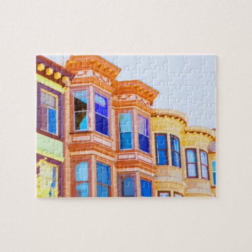 San Francisco Victorian Houses Travel Postcard Jigsaw Puzzle