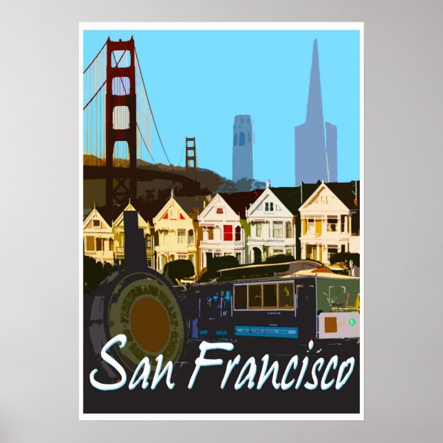 San Francisco Vintage Montage Travel Poster (Front)