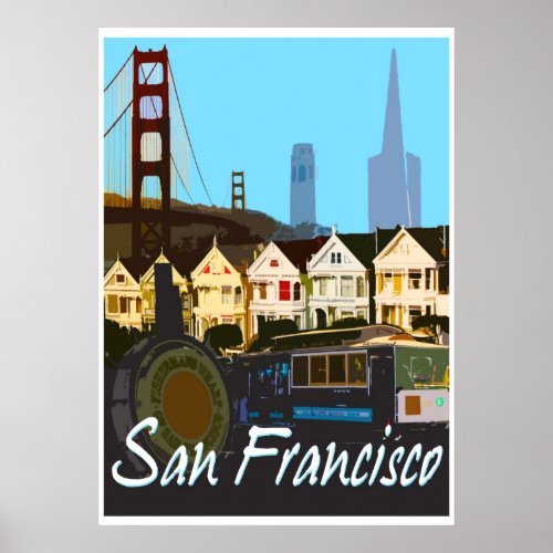 San Francisco Vintage Montage Travel Poster