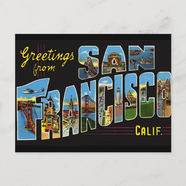 San Francisco Vintage Postcard (Front)