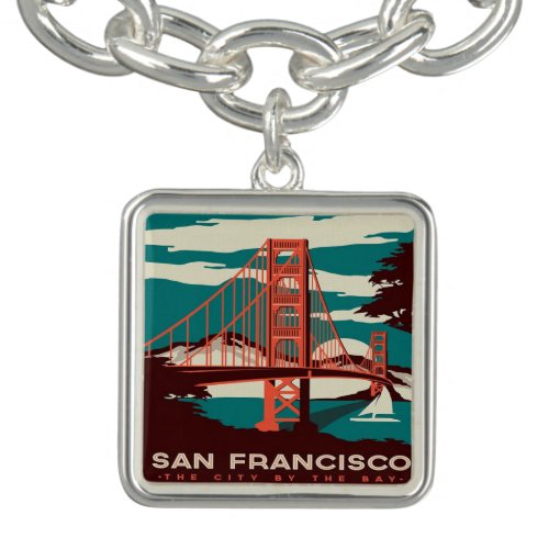 San Francisco Vintage Style Golden Gate Bridge   Bracelet
