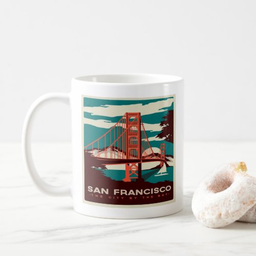 San Francisco Vintage Style Golden Gate Bridge Coffee Mug