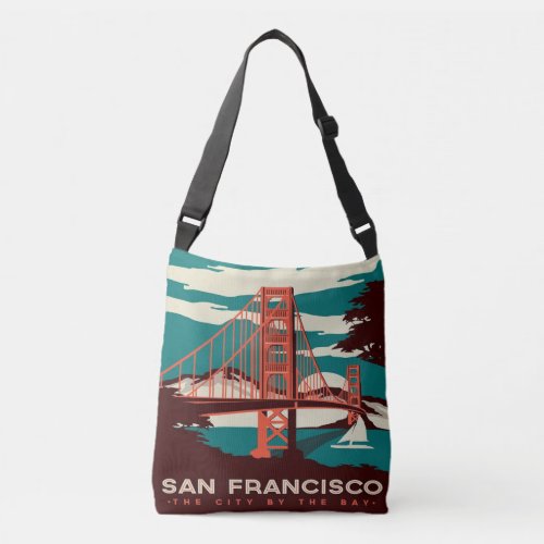 San Francisco Vintage Style Golden Gate Bridge   Crossbody Bag