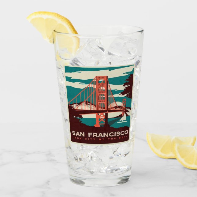 San Francisco Vintage Style Golden Gate Bridge   Glass (Front Ice)