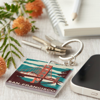 San Francisco Vintage Style Golden Gate Bridge Keychain
