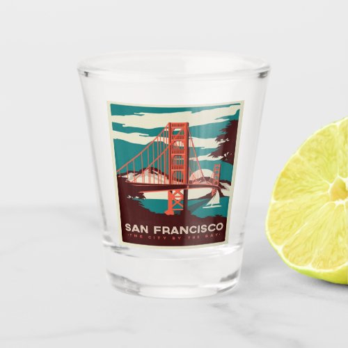 San Francisco Vintage Style Golden Gate Bridge  Shot Glass