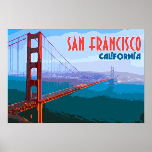San Francisco Vintage Travel Art Poster