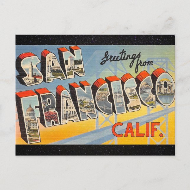 San Francisco Vintage Travel Postcard (Front)