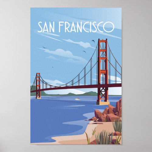 San francisco vintage travel poster