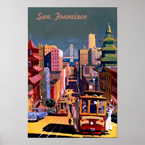 San Francisco Vintage Travel Poster