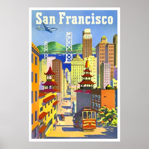 San Francisco vintage travel poster
