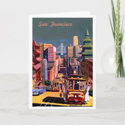 San Francisco Vintage Travel Poster Card