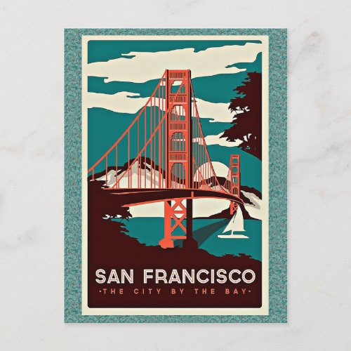 San Francisco vintage travel poster Postcard