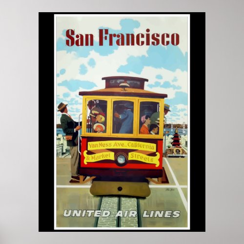 San Francisco Vintage Travel Poster Poster