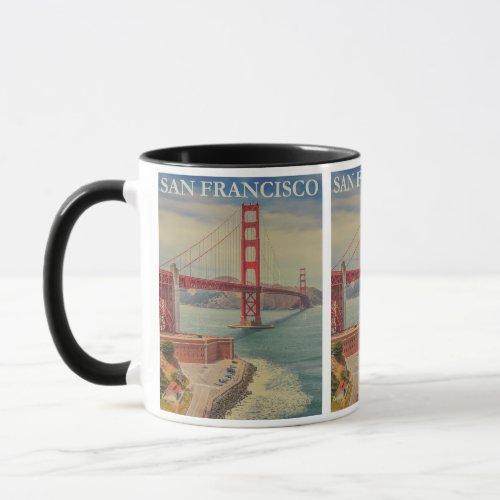 San Francisco Vintage Travel USA Golden Gate Mug