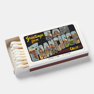 San Francisco Vintage Wedding Favor Matchbox Matchboxes