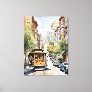 San Francisco watercolor art Canvas Print