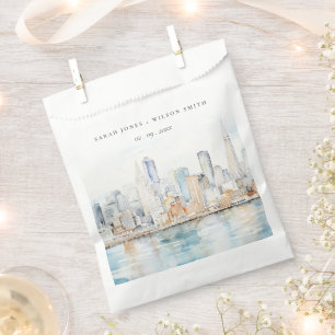 San Francisco Watercolor Landscape Wedding Favor Bag