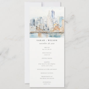 San Francisco Watercolor Landscape Wedding Program
