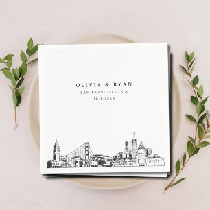 San Francisco Wedding Cocktail Napkin