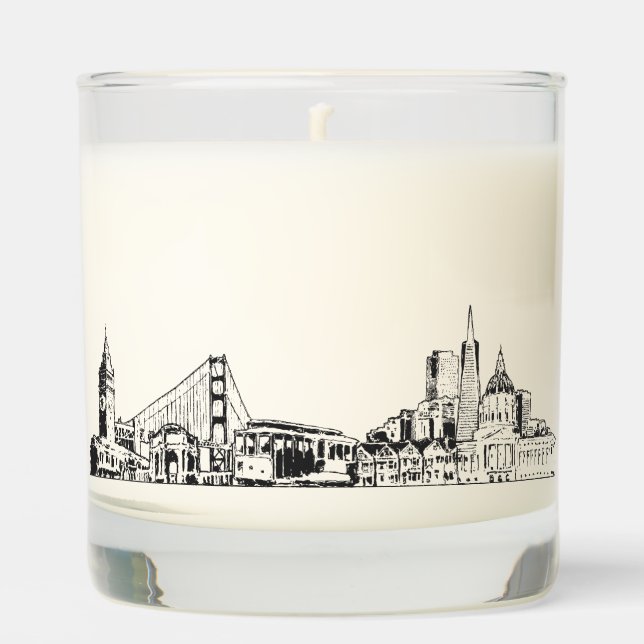 San Francisco Wedding Custom Candle (Front)