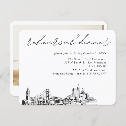 San Francisco Wedding Elegant Rehearsal Dinner Enclosure Card