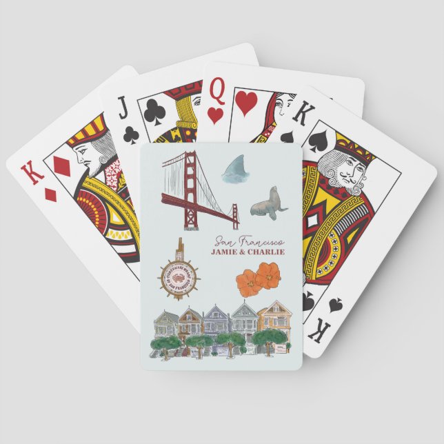 San Francisco Wedding Favor  Poker Cards (Back)