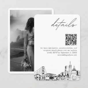 San Francisco Wedding Modern Details QR Code Enclosure Card