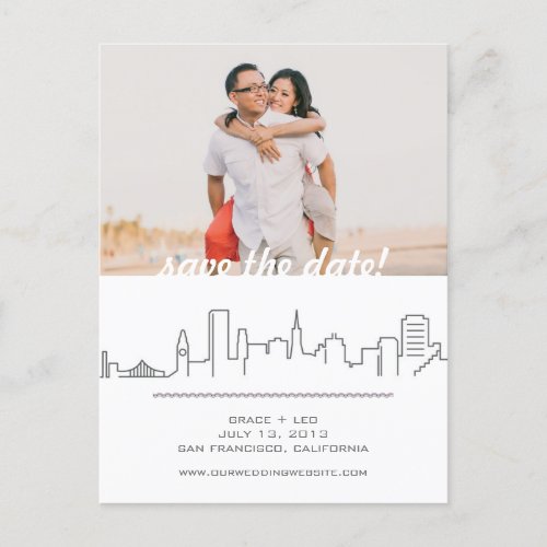 San Francisco Wedding Save the Date with photo Announcement Postcard