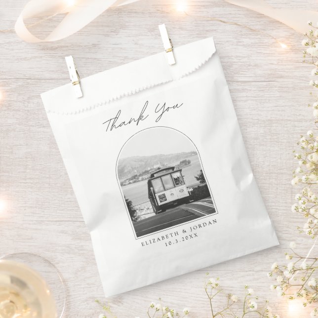 San Francisco Wedding Trolley Photo Thank You Favor Bag (Clipped)