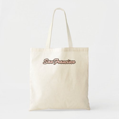 San Francisco White Red and Gold on Black with Gol Tote Bag