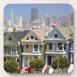 San Francisco's Famous Painted Ladies Drink Coaster