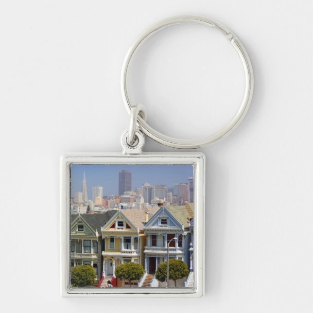 San Francisco's Famous Painted Ladies Keychain (Front)