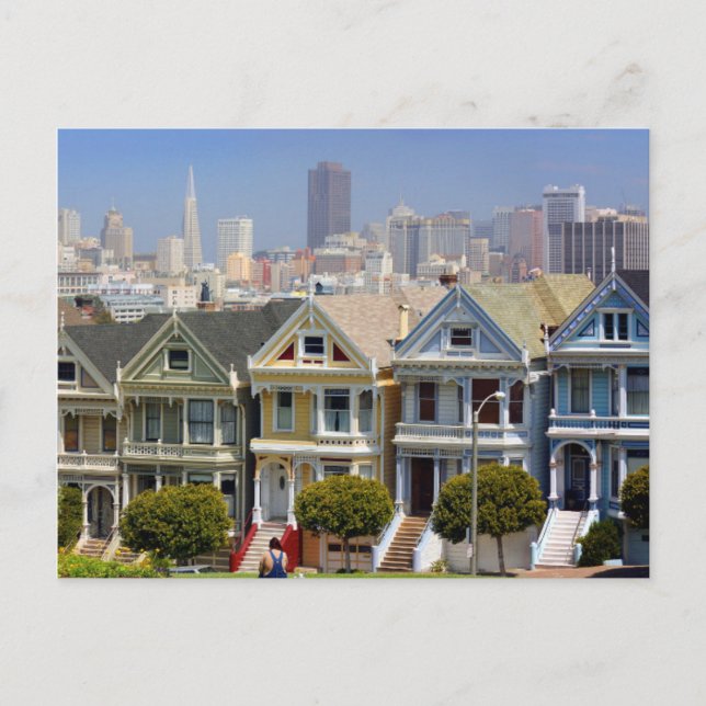 San Francisco's Famous Painted Ladies Postcard (Front)