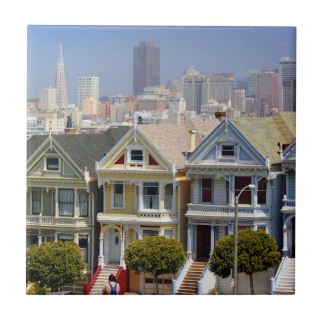 San Francisco's Famous Painted Ladies Tile (Front)