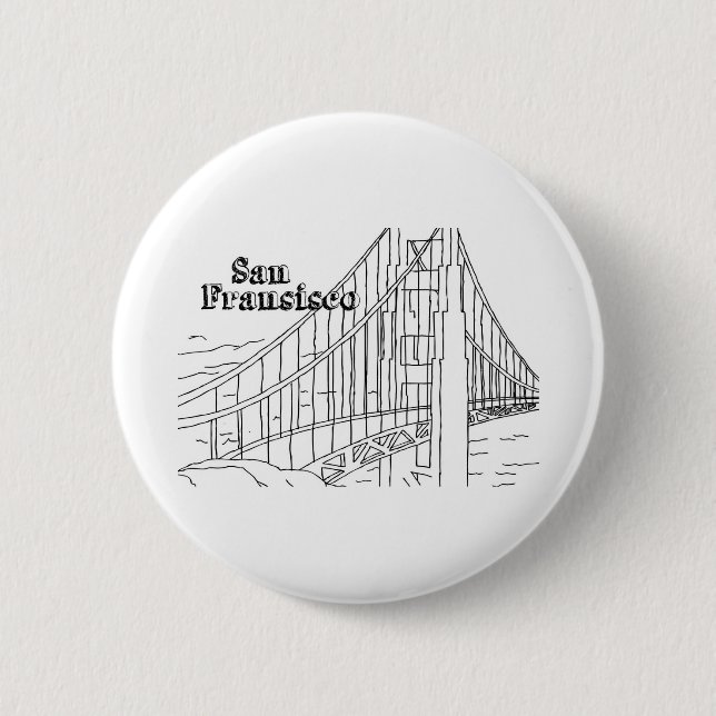 San Francisco's Golden Gate Bridge Button (Front)