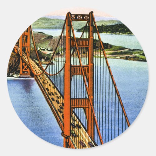San Franciscos Golden Gate Bridge Classic Round Sticker