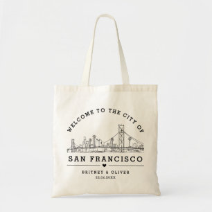 San Franciso Skyline Tote Bag–Custom Wedding favor Bag