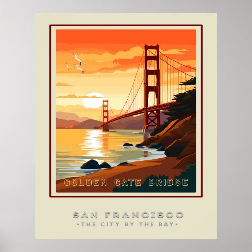 San Frans Golden Gate Bridge Travel  Poster