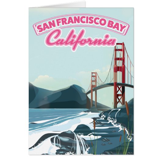San Fransisco Bay travel poster Cards (Front)