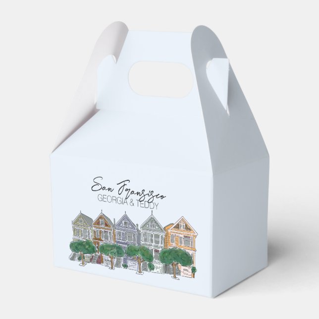 San Fransisco, California Wedding welcome bag  Favor Boxes (Front Side)