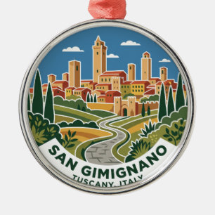 San Gimignano Historic Centre Italy Metal Ornament
